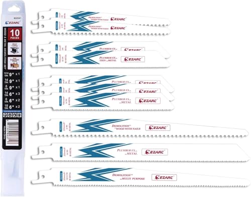 EZARC 10pc Säbelsägeblätter Set for Holz und Metall Demolition von EZARC