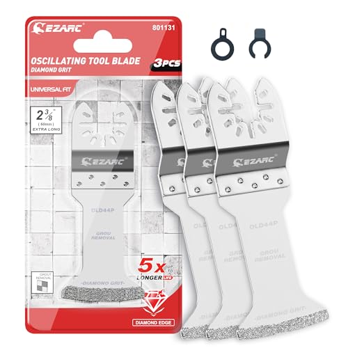 EZARC 3tlg Diamant Multitool Sägeblätter mit extra großer Reichweite für Fliesen, Mörtel, Fugenmörtel Multifunktionswerkzeug Zubehör EZARC 3tlg Diamant Multitool Sägeblätter mit extra großer Reichweite für Fliesen, Mörtel, Fugenmörtel Multifunktionswerkzeug Zubehör von EZARC