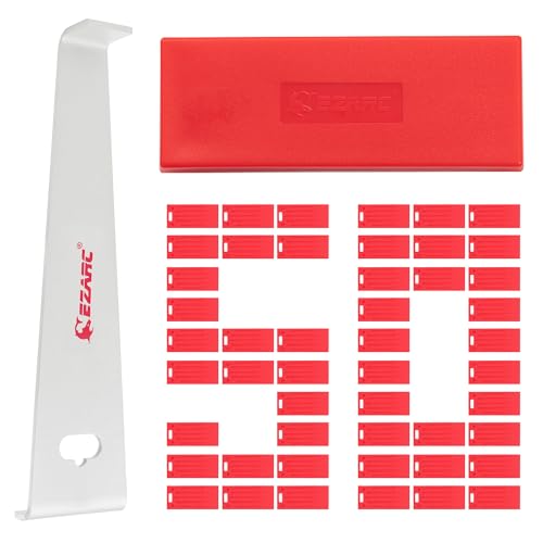 EZARC Laminat Verlegeset, 50 Laminatboden-Abstandshalter, 1 Profi-Zugeisen, 1 Schlagholz Vinyl von EZARC