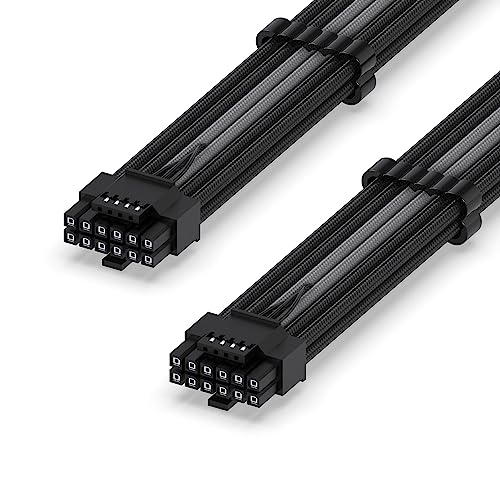 EZDIY-FAB 16AWG PCI-e 5.0 12VHPWR PSU Sleeved Kabel,600W 12+4 Pin Stecker auf 12+4 Pin Stecker Kabel für RTX 3090Ti/4070Ti/4080/4090,60cm/23.62in-Schwarz Grau EZDIY-FAB 16AWG PCI-e 5.0 12VHPWR PSU Sleeved Kabel,600W 12+4 Pin Stecker auf 12+4 Pin Stecker Kabel für RTX 3090Ti/4070Ti/4080/4090,60cm/23.62in-Schwarz Grau von EZDIY-FAB