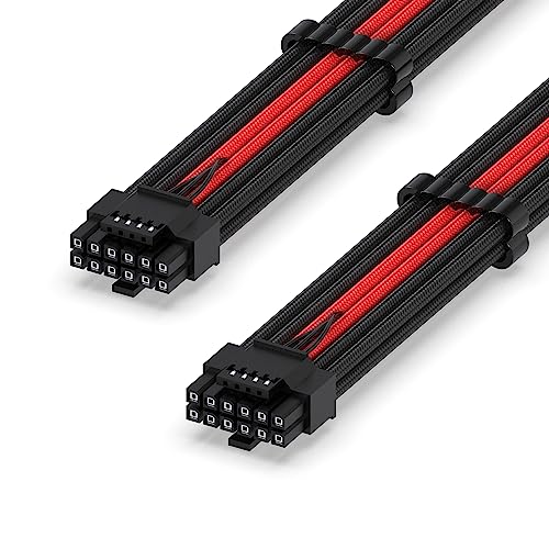 EZDIY-FAB 16AWG PCI-e 5.0 12VHPWR PSU Sleeved Kabel,600W 12+4 Pin Stecker auf 12+4 Pin Stecker Kabel für RTX 3090Ti/4070Ti/4080/4090,60cm/23.62in-Schwarz Rot EZDIY-FAB 16AWG PCI-e 5.0 12VHPWR PSU Sleeved Kabel,600W 12+4 Pin Stecker auf 12+4 Pin Stecker Kabel für RTX 3090Ti/4070Ti/4080/4090,60cm/23.62in-Schwarz Rot von EZDIY-FAB