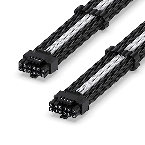 EZDIY-FAB 16AWG PCI-e 5.0 12VHPWR PSU Sleeved Kabel,600W 12+4 Pin Stecker auf 12+4 Pin Stecker Kabel für RTX 3090Ti/4070Ti/4080/4090,60cm/23.62in-Schwarz Weiß EZDIY-FAB 16AWG PCI-e 5.0 12VHPWR PSU Sleeved Kabel,600W 12+4 Pin Stecker auf 12+4 Pin Stecker Kabel für RTX 3090Ti/4070Ti/4080/4090,60cm/23.62in-Schwarz Weiß von EZDIY-FAB