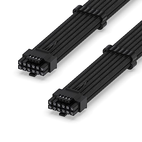 EZDIY-FAB 16AWG PCI-e 5.0 12VHPWR PSU Sleeved Kabel,600W 12+4 Pin Stecker auf 12+4 Pin Stecker Kabel für RTX 3090Ti/4070Ti/4080/4090,60cm/23.62in-Schwarz EZDIY-FAB 16AWG PCI-e 5.0 12VHPWR PSU Sleeved Kabel,600W 12+4 Pin Stecker auf 12+4 Pin Stecker Kabel für RTX 3090Ti/4070Ti/4080/4090,60cm/23.62in-Schwarz von EZDIY-FAB