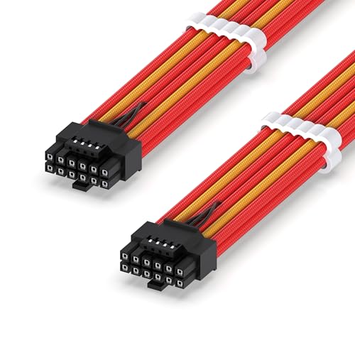 EZDIY-FAB 16AWG PCI-e 5.0 12VHPWR PSU ummanteltes Kabel,600W 12+4 Pin Stecker auf 12+4 Pin Stecker Kabel für RTX4070Ti Super,4080 Super,4090,60cm/23.62in-Rot Gelb EZDIY-FAB 16AWG PCI-e 5.0 12VHPWR PSU ummanteltes Kabel,600W 12+4 Pin Stecker auf 12+4 Pin Stecker Kabel für RTX4070Ti Super,4080 Super,4090,60cm/23.62in-Rot Gelb von EZDIY-FAB