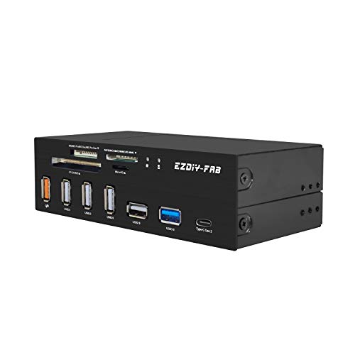 EZDIY-FAB 5,25 Zoll PC Frontplatte Interner Kartenleser USB Hub,USB 3.1 Gen2 Typ C-Anschluss, Multifunktionspanel USB 3.0 Unterstützung SD MS XD CF TF-Karte für Computer EZDIY-FAB 5,25 Zoll PC Frontplatte Interner Kartenleser USB Hub,USB 3.1 Gen2 Typ C-Anschluss, Multifunktionspanel USB 3.0 Unterstützung SD MS XD CF TF-Karte für Computer von EZDIY-FAB
