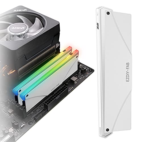 EZDIY-FAB 5V ARGB Speicher RAM Kühler DDR Kühlkörper für DIY PC Spiel MOD DDR3 DDR4 -Weiß 1Pack-PI061 von EZDIY-FAB