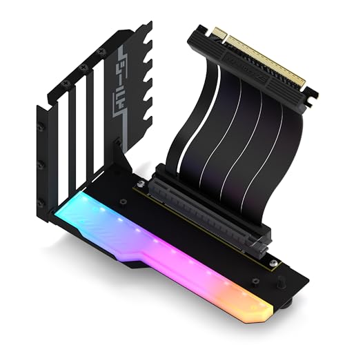 EZDIY-FAB Vertikale GPU-Halterung mit High-Speed 4.0 Riser-Kabel,ARGB-Modul,115mm/4.52in Flexible Verlängerung,90-Grad-Stecker,nur Kompatibel zu Voll-geöffneten PCIe-Steckplätzen-Schwarz-YIHPI344-2 EZDIY-FAB Vertikale GPU-Halterung mit High-Speed 4.0 Riser-Kabel,ARGB-Modul,115mm/4.52in Flexible Verlängerung,90-Grad-Stecker,nur Kompatibel zu Voll-geöffneten PCIe-Steckplätzen-Schwarz-YIHPI344-2 von EZDIY-FAB