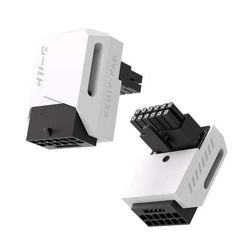 EZDIY-FAB PCIe 5.1 Adapter-600W 12+4pin,16pin 12VHPWR GPU Stecker,12V-2x6 GPU Adapter,Rechter 90 Grad Winkel-Kompatibel mit RTX 3090Ti,4070Ti,4080,4090 GPUs-RVS Typ,Weiß,1Pack EZDIY-FAB PCIe 5.1 Adapter-600W 12+4pin,16pin 12VHPWR GPU Stecker,12V-2x6 GPU Adapter,Rechter 90 Grad Winkel-Kompatibel mit RTX 3090Ti,4070Ti,4080,4090 GPUs-RVS Typ,Weiß,1Pack von EZDIY-FAB