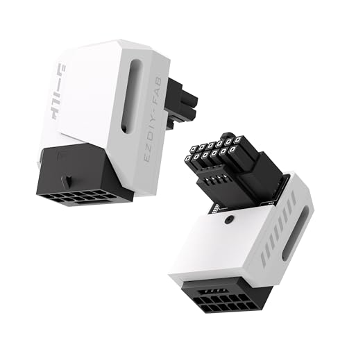 EZDIY-FAB PCIe 5.1 Adapter-600W 12+4pin,16pin 12VHPWR GPU Stecker,12V-2x6 GPU Adapter,Rechter 90 Grad Winkel-Kompatibel mit RTX 3090Ti,4070Ti,4080,4090 GPUs-STD Typ,Weiß,1Pack EZDIY-FAB PCIe 5.1 Adapter-600W 12+4pin,16pin 12VHPWR GPU Stecker,12V-2x6 GPU Adapter,Rechter 90 Grad Winkel-Kompatibel mit RTX 3090Ti,4070Ti,4080,4090 GPUs-STD Typ,Weiß,1Pack von EZDIY-FAB