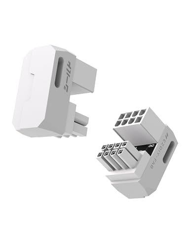 EZDIY-FAB Shield Series 8-Pin PCIe GPU Power Adapter,180-Grad U-Turn Abgewinkelter Anschluss,Aluminium Design für Grafikkarten-Reverse Typ,Weiß-2 Pack von EZDIY-FAB