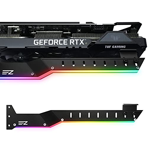 EZDIY-FAB Grafik-GPU-Halterung, Grafikkartenhalterung mit 5 V ARGB LED, 3-polig, Halterung RX6700, Schwarz von EZDIY-FAB