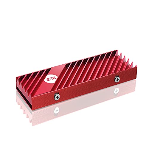 EZDIY-FAB Kühlkörper M.2 SSD 2280, doppelseitiger Kühlkörper, Hochleistungs-SSD-Kühlkörper für PC / PS5 für PCIE NVME M.2 SSD oder SATA M.2 SSD - Rot von EZDIY-FAB