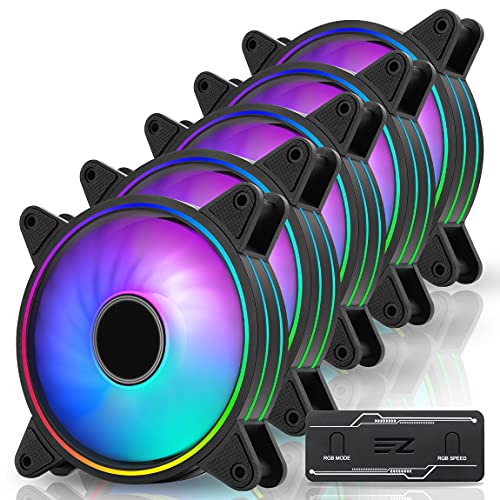 EZDIY-FAB NEW Moonlight 120 mm RGB PWM Gehäuselüfter mit RGB PWM Fan Hub,Synchronisation Motherboard 5V,Multiple Licht Modus-5 Pack EZDIY-FAB NEW Moonlight 120 mm RGB PWM Gehäuselüfter mit RGB PWM Fan Hub,Synchronisation Motherboard 5V,Multiple Licht Modus-5 Pack von EZDIY-FAB