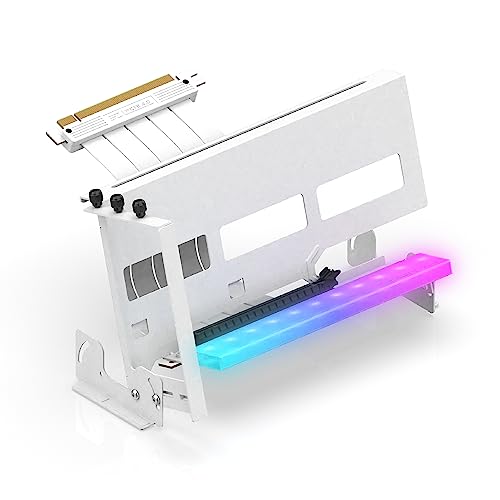 EZDIY-FAB PCIe 4.0 GPU Halterung mit ARGB LED-Modul, Multi-Winkel-Einstellung, All Weißem Riser Kabel, Kompatibel zu RTX4090, 4080, 4070ti -Weiß EZDIY-FAB PCIe 4.0 GPU Halterung mit ARGB LED-Modul, Multi-Winkel-Einstellung, All Weißem Riser Kabel, Kompatibel zu RTX4090, 4080, 4070ti -Weiß von EZDIY-FAB