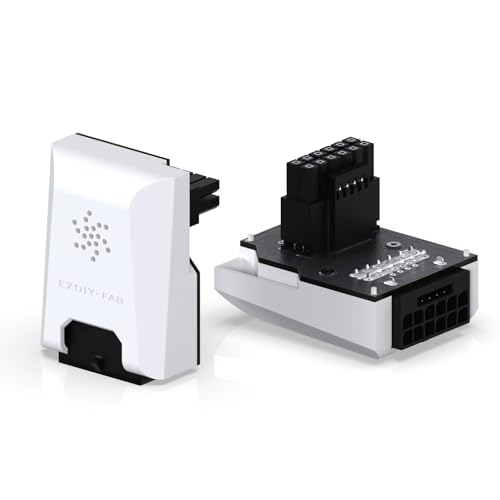 EZDIY-FAB PCIe 5.0 12VHPWR GPU Power Bridge, Netzteil mit 12+4-poligem Winkelanschluss, für GPU Serie RTX40',kompatibel mit RTX4090,4080,4070ti - Weiß 90° STD von EZDIY-FAB
