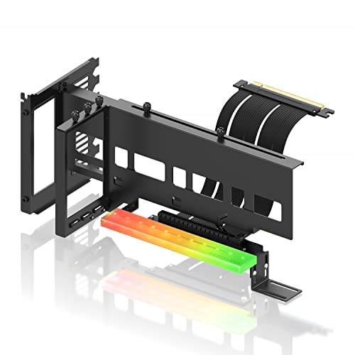 EZDIY-FAB Vertikale PCIe 4.0 GPU Halterung Grafikkartenhalterung mit 5V 3 Pin ARGB LED Modul,Videokarten VGA Support Kit mit PCIe 4.0 X16 Gen4 17cm/6.69in Riser Kabel 90 Grad Rechter Winkel-Schwarz EZDIY-FAB Vertikale PCIe 4.0 GPU Halterung Grafikkartenhalterung mit 5V 3 Pin ARGB LED Modul,Videokarten VGA Support Kit mit PCIe 4.0 X16 Gen4 17cm/6.69in Riser Kabel 90 Grad Rechter Winkel-Schwarz von EZDIY-FAB