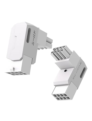 EZDIY-FAB Shield Serie 8-Pin PCIe GPU Power Adapter,90-Grad-Winkelstecker,Aluminium Design für Grafikkarten-Reverse Typ,Weiß-2 Pack EZDIY-FAB Shield Serie 8-Pin PCIe GPU Power Adapter,90-Grad-Winkelstecker,Aluminium Design für Grafikkarten-Reverse Typ,Weiß-2 Pack von EZDIY-FAB