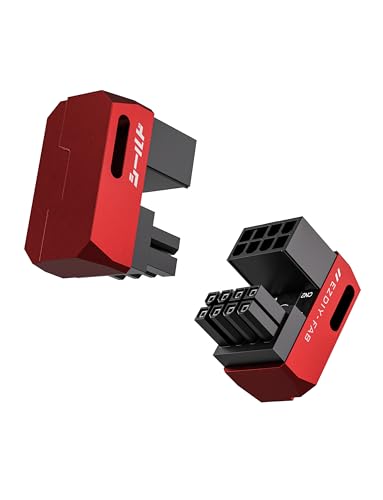 EZDIY-FAB Shield Series 8-Pin PCIe GPU Power Adapter,180-Grad U-Turn Abgewinkelter Anschluss,Aluminium Design für Grafikkarten-Reverse Typ,Rot-2 Pack von EZDIY-FAB