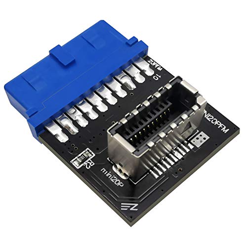 EZDIY-FAB USB 3.0 (3.1 Gen 1) Interner (19-polig) Header auf USB 3.1/3.2 Typ-C (20-Pin) A-Key Frontplattenadapter von EZDIY-FAB