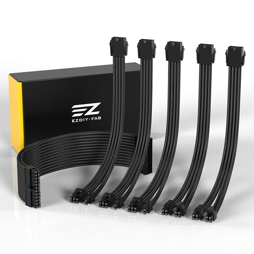 EZDIY-FAB Verlängerungskabel für PSU mit angepasstem Mod, GPU-PC, Stromversorgung aus weichem Nylon, geflochten, mit Kamm-Set 24PIN/3 x 8 Pin auf 6+2 Pin/2 x 8 Pin auf 4+4 Pin-300 mm/11,8 Zoll (11,8 EZDIY-FAB Verlängerungskabel für PSU mit angepasstem Mod, GPU-PC, Stromversorgung aus weichem Nylon, geflochten, mit Kamm-Set 24PIN/3 x 8 Pin auf 6+2 Pin/2 x 8 Pin auf 4+4 Pin-300 mm/11,8 Zoll (11,8 von EZDIY-FAB