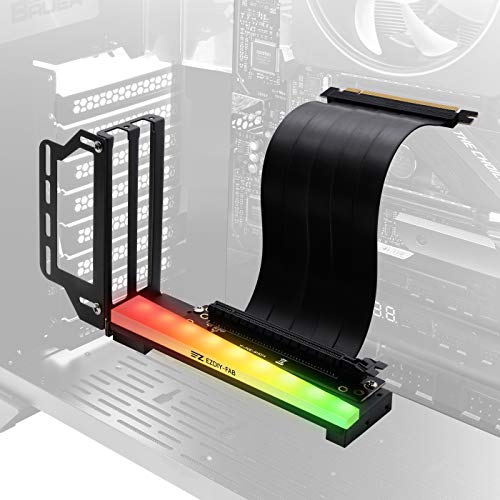 EZDIY-FAB Halterung für vertikale Grafikkarte mit LED ARGB 5 V 3 Pin, GPU-Montage, VGA-Grafikkarte mit PCIE3.0-Riser-Kabel, Schwarz EZDIY-FAB Halterung für vertikale Grafikkarte mit LED ARGB 5 V 3 Pin, GPU-Montage, VGA-Grafikkarte mit PCIE3.0-Riser-Kabel, Schwarz von EZDIY-FAB