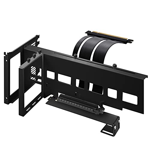 EZDIY-FAB Vertikale PCIe 4.0 GPU-Halterung Grafikkartenhalterung,Videokarten-VGA-Support-Kit mit PCIe 4.0 X16 Gen4 17cm/6.69in Riser-Kabel 90 Grad Rechter Winkel-Schwarz von EZDIY-FAB