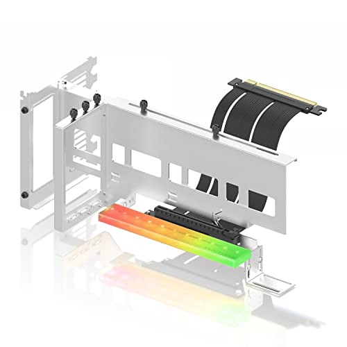 EZDIY-FAB Vertikale PCIe 4.0 GPU Halterung Grafikkartenhalterung mit 5V 3 Pin ARGB LED Modul,Videokarten VGA Support Kit mit PCIe 4.0 X16 Gen4 17cm/6.69in Riser Kabel 90 Grad Rechter Winkel-Weiß EZDIY-FAB Vertikale PCIe 4.0 GPU Halterung Grafikkartenhalterung mit 5V 3 Pin ARGB LED Modul,Videokarten VGA Support Kit mit PCIe 4.0 X16 Gen4 17cm/6.69in Riser Kabel 90 Grad Rechter Winkel-Weiß von EZDIY-FAB