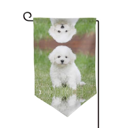 Bichon Frisé-Hunde-Druck, doppelseitige Premium-Gartenflagge, Gartenflaggen für Heimdekoration, wetterbeständig und doppelt genäht, 45,7 x 32,8 cm Bichon Frisé-Hunde-Druck, doppelseitige Premium-Gartenflagge, Gartenflaggen für Heimdekoration, wetterbeständig und doppelt genäht, 45,7 x 32,8 cm von EZDLOWVBA