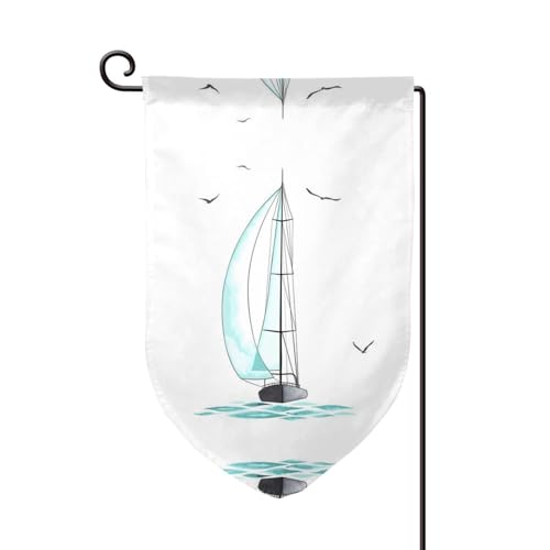 Blaue doppelseitige Premium-Gartenflagge, Gartenflaggen für Heimdekoration, wetterbeständig und doppelt genäht, 45,7 x 32,8 cm von EZDLOWVBA