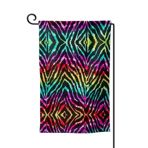 Bunte Regenbogen-Zebra-Druck, doppelseitige Premium-Gartenflagge, Gartenflaggen für Heimdekoration, wetterbeständig und doppelt genäht, 45,7 x 32,8 cm Bunte Regenbogen-Zebra-Druck, doppelseitige Premium-Gartenflagge, Gartenflaggen für Heimdekoration, wetterbeständig und doppelt genäht, 45,7 x 32,8 cm von EZDLOWVBA