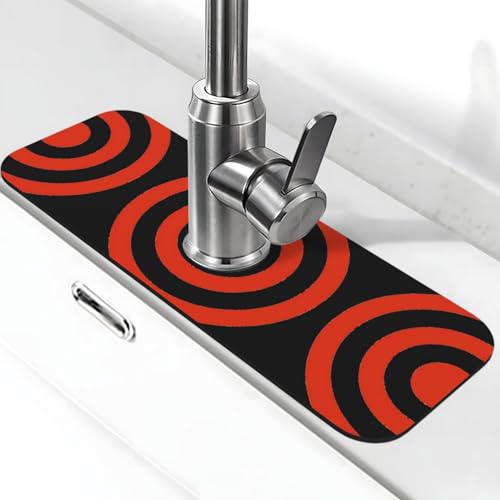 Design Target Print Stein Wasserhahn Matte für Küchenspüle, Kieselgur-saugfähige Matte, Wasserhahn-Spritzschutz für Badezimmer Küche (38,1 x 14 cm) von EZDLOWVBA