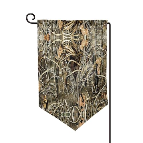Doppelseitige Premium-Gartenflagge, Gartenflaggen für Heimdekoration, wetterbeständig und doppelt genäht, 45,7 x 32,8 cm, Camouflage-Muster von EZDLOWVBA