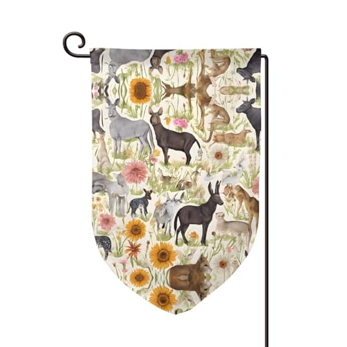 Doppelseitige Premium-Gartenflagge mit Bauernhoftierdruck, Gartenflaggen für Heimdekoration, wetterbeständig und doppelt genäht, 45,7 x 32,8 cm Doppelseitige Premium-Gartenflagge mit Bauernhoftierdruck, Gartenflaggen für Heimdekoration, wetterbeständig und doppelt genäht, 45,7 x 32,8 cm von EZDLOWVBA
