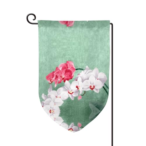 Doppelseitige Premium-Gartenflagge mit Blumendruck, Gartenflaggen für Heimdekoration, wetterbeständig und doppelt genäht, 45,7 x 32,8 cm von EZDLOWVBA