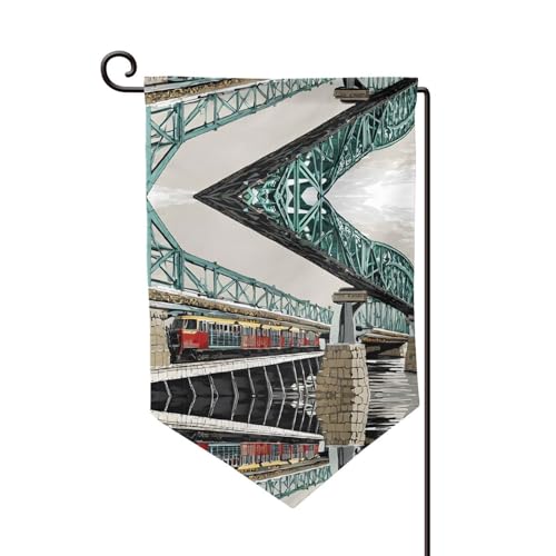 Doppelseitige Premium-Gartenflagge mit Dampfzug-Druck, Gartenflaggen für Heimdekoration, wetterbeständig und doppelt genäht, 45,7 x 32,8 cm Doppelseitige Premium-Gartenflagge mit Dampfzug-Druck, Gartenflaggen für Heimdekoration, wetterbeständig und doppelt genäht, 45,7 x 32,8 cm von EZDLOWVBA