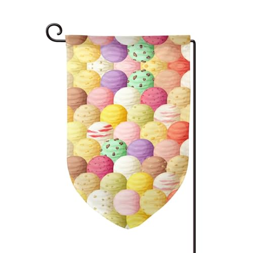 Doppelseitige Premium-Gartenflagge mit Eiscreme-Druck, Gartenflaggen für Heimdekoration, wetterbeständig und doppelt genäht, 45,7 x 32,8 cm Doppelseitige Premium-Gartenflagge mit Eiscreme-Druck, Gartenflaggen für Heimdekoration, wetterbeständig und doppelt genäht, 45,7 x 32,8 cm von EZDLOWVBA