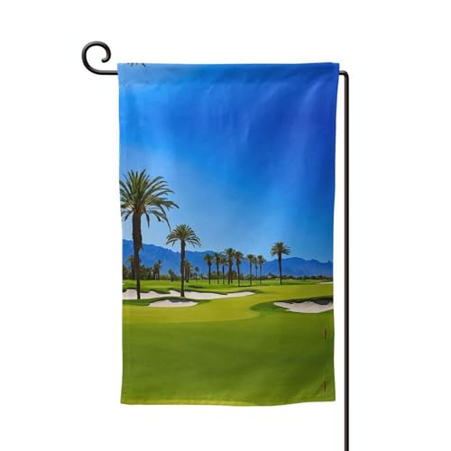 Doppelseitige Premium-Gartenflagge mit Golfplatz-Motiv am Meer, Gartenflaggen für Heimdekoration, wetterbeständig und doppelt genäht, 45,7 x 32,8 cm Doppelseitige Premium-Gartenflagge mit Golfplatz-Motiv am Meer, Gartenflaggen für Heimdekoration, wetterbeständig und doppelt genäht, 45,7 x 32,8 cm von EZDLOWVBA
