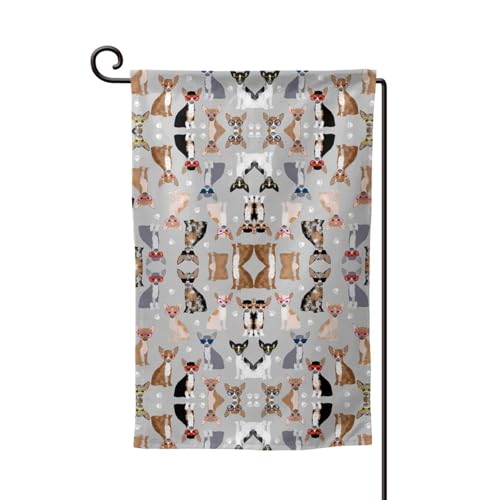 Doppelseitige Premium-Gartenflagge mit Hundebrillen-Druck, Gartenflaggen für Heimdekoration, wetterbeständig und doppelt genäht, 45,7 x 32,8 cm Doppelseitige Premium-Gartenflagge mit Hundebrillen-Druck, Gartenflaggen für Heimdekoration, wetterbeständig und doppelt genäht, 45,7 x 32,8 cm von EZDLOWVBA