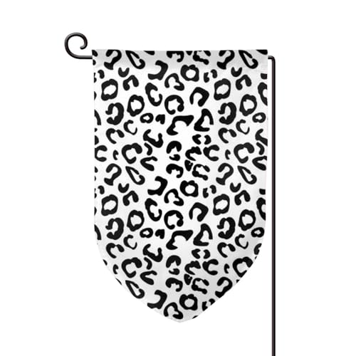 Doppelseitige Premium-Gartenflagge mit Leopardenmuster, wetterbeständig und doppelt genäht, 45,7 x 32,8 cm, Schwarz und Weiß Doppelseitige Premium-Gartenflagge mit Leopardenmuster, wetterbeständig und doppelt genäht, 45,7 x 32,8 cm, Schwarz und Weiß von EZDLOWVBA