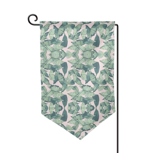 Doppelseitige Premium-Gartenflagge mit Palmenblättern, Gartenflaggen für Heimdekoration, wetterbeständig und doppelt genäht, 45,7 x 32,8 cm von EZDLOWVBA