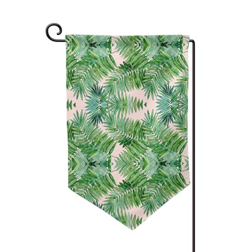Doppelseitige Premium-Gartenflagge mit Palmenblättern, Gartenflaggen für Heimdekoration, wetterbeständig und doppelt genäht, 45,7 x 32,8 cm von EZDLOWVBA
