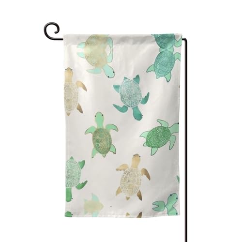 Doppelseitige Premium-Gartenflagge mit Schildkröten-Aufdruck, Gartenflaggen für Heimdekoration, wetterbeständig und doppelt genäht, 45,7 x 32,8 cm Doppelseitige Premium-Gartenflagge mit Schildkröten-Aufdruck, Gartenflaggen für Heimdekoration, wetterbeständig und doppelt genäht, 45,7 x 32,8 cm von EZDLOWVBA
