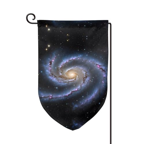Doppelseitige Premium-Gartenflagge mit Sternenhimmel-Motiv, wetterbeständig und doppelt genäht, 45,7 x 32,8 cm von EZDLOWVBA