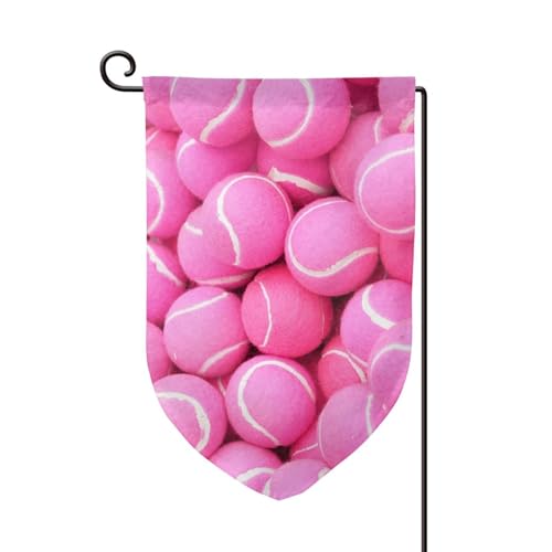 Doppelseitige Premium-Gartenflagge mit Tennisbällen, Gartenflaggen für Heimdekoration, wetterbeständig und doppelt genäht, 45,7 x 32,8 cm von EZDLOWVBA