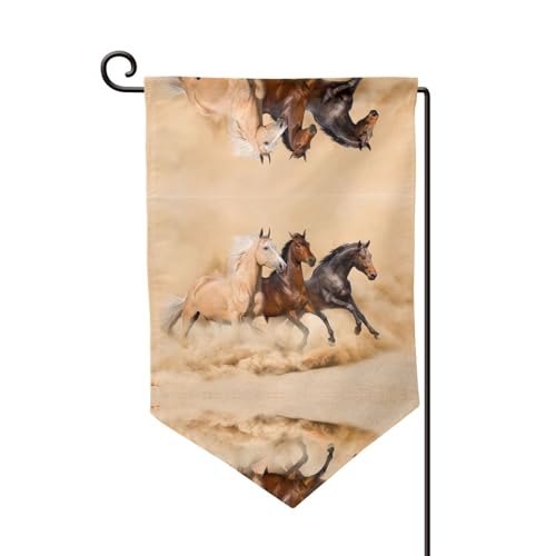 Doppelseitige Premium-Gartenflagge mit drei laufenden Pferden, Gartenflaggen für Heimdekoration, wetterbeständig und doppelt genäht, 45,7 x 32,8 cm Doppelseitige Premium-Gartenflagge mit drei laufenden Pferden, Gartenflaggen für Heimdekoration, wetterbeständig und doppelt genäht, 45,7 x 32,8 cm von EZDLOWVBA