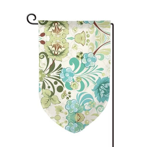 Doppelseitige Premium-Gartenflagge mit grünem Blumendruck, Gartenflaggen für Heimdekoration, wetterbeständig und doppelt genäht, 45,7 x 32,8 cm Doppelseitige Premium-Gartenflagge mit grünem Blumendruck, Gartenflaggen für Heimdekoration, wetterbeständig und doppelt genäht, 45,7 x 32,8 cm von EZDLOWVBA
