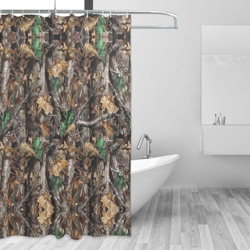 EZDLOWVBA Cold Tree Camouflage-Druck, 183 x 183 cm, Duschvorhang, Badezimmer-Vorhang, schimmelresistent, Polyestergewebe, Badvorhang mit 12 Haken, waschbar, schnelltrocknend EZDLOWVBA Cold Tree Camouflage-Druck, 183 x 183 cm, Duschvorhang, Badezimmer-Vorhang, schimmelresistent, Polyestergewebe, Badvorhang mit 12 Haken, waschbar, schnelltrocknend von EZDLOWVBA