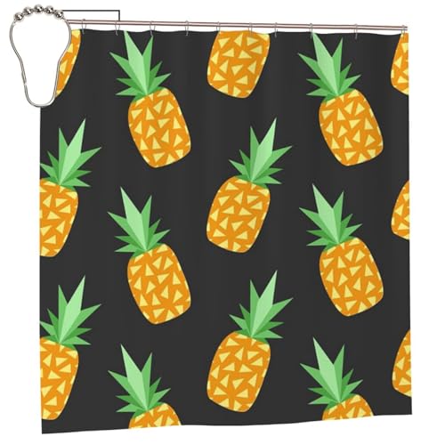 EZDLOWVBA Duschvorhang mit Ananas-Druck, 183,9 x 183,9 cm, schimmelresistent, Polyestergewebe, Badvorhang mit 12 Haken, waschbar, schnelltrocknend EZDLOWVBA Duschvorhang mit Ananas-Druck, 183,9 x 183,9 cm, schimmelresistent, Polyestergewebe, Badvorhang mit 12 Haken, waschbar, schnelltrocknend von EZDLOWVBA