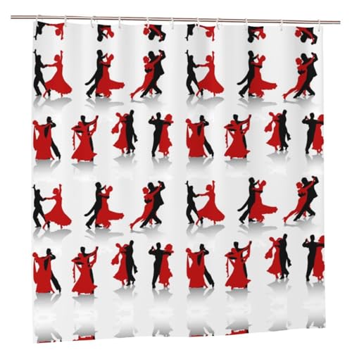 EZDLOWVBA Duschvorhang mit Ballsaal-Tanz-Druck, 183 x 183 cm, schimmelresistent, Polyester-Stoff, Badvorhang mit 12 Haken, waschbar, schnelltrocknend EZDLOWVBA Duschvorhang mit Ballsaal-Tanz-Druck, 183 x 183 cm, schimmelresistent, Polyester-Stoff, Badvorhang mit 12 Haken, waschbar, schnelltrocknend von EZDLOWVBA