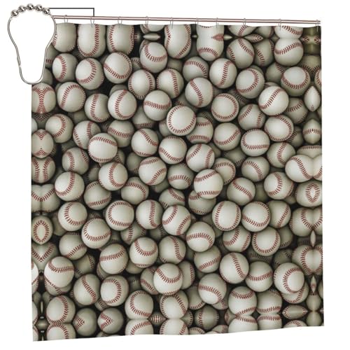 EZDLOWVBA Duschvorhang mit Baseball-Druck, 183 x 183 cm, schimmelresistent, Polyestergewebe, Badvorhang mit 12 Haken, waschbar, schnelltrocknend EZDLOWVBA Duschvorhang mit Baseball-Druck, 183 x 183 cm, schimmelresistent, Polyestergewebe, Badvorhang mit 12 Haken, waschbar, schnelltrocknend von EZDLOWVBA
